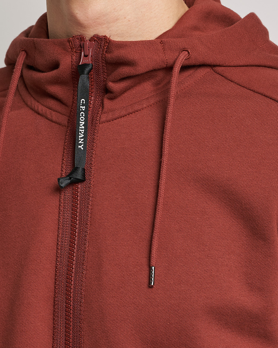 Herr | Tröjor | C.P. Company | Diagonal Raised Fleece Full Zip Goggle Hoodie Rust