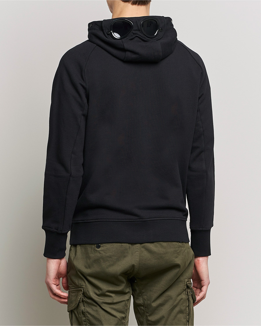 Herr | Tröjor | C.P. Company | Diagonal Raised Fleece Full Zip Goggle Hoodie Black