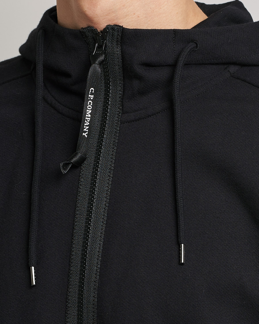 Herr | Tröjor | C.P. Company | Diagonal Raised Fleece Full Zip Goggle Hoodie Black