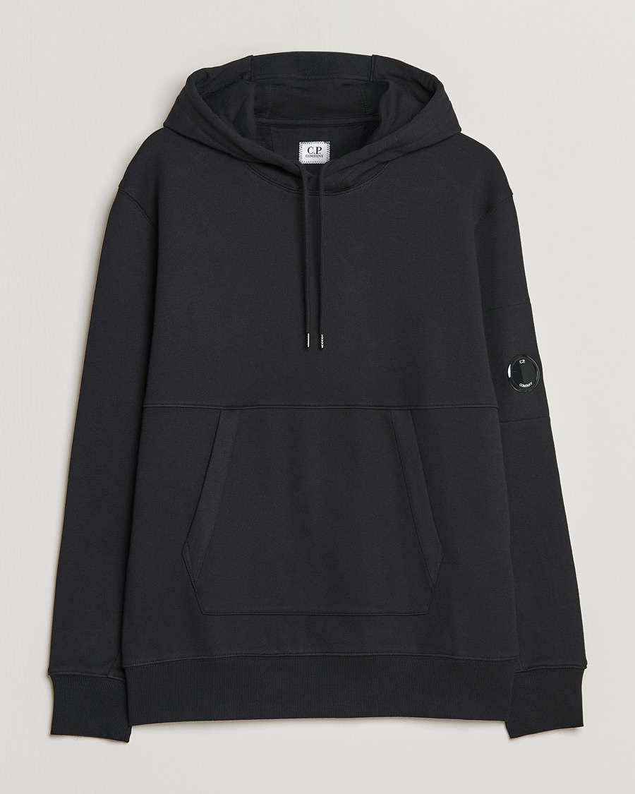 Herr | Tröjor | C.P. Company | Diagonal Raised Fleece Hooded Lens Sweatshirt Black
