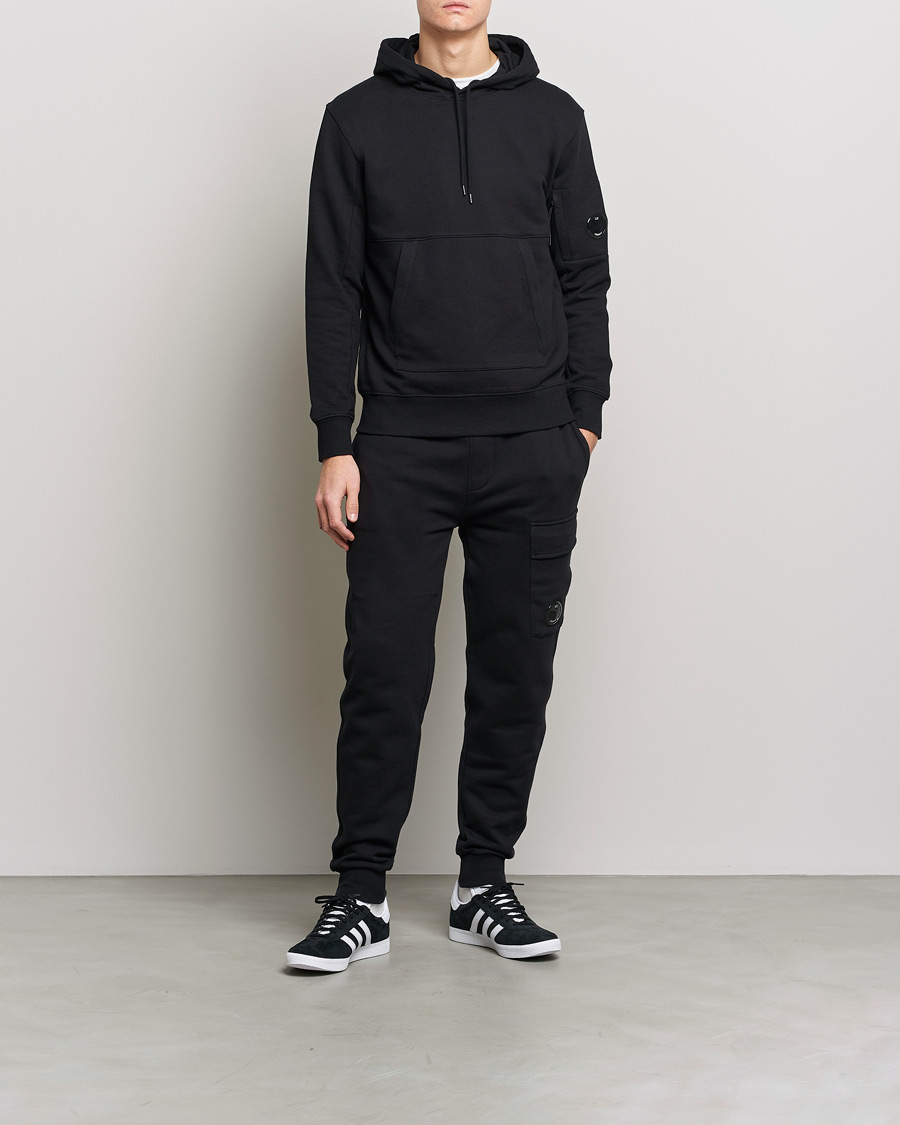 Herr | Tröjor | C.P. Company | Diagonal Raised Fleece Hooded Lens Sweatshirt Black