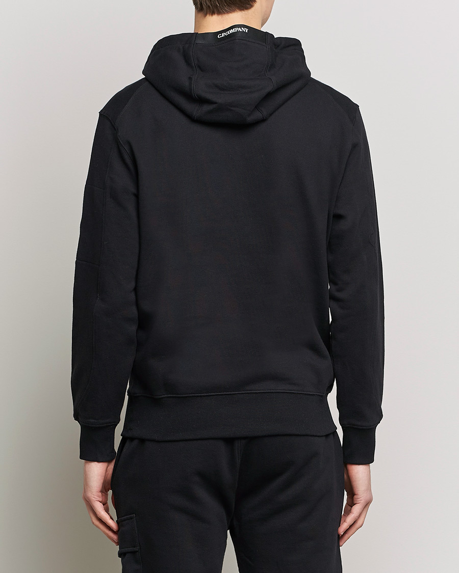 Herr | Tröjor | C.P. Company | Diagonal Raised Fleece Hooded Lens Sweatshirt Black