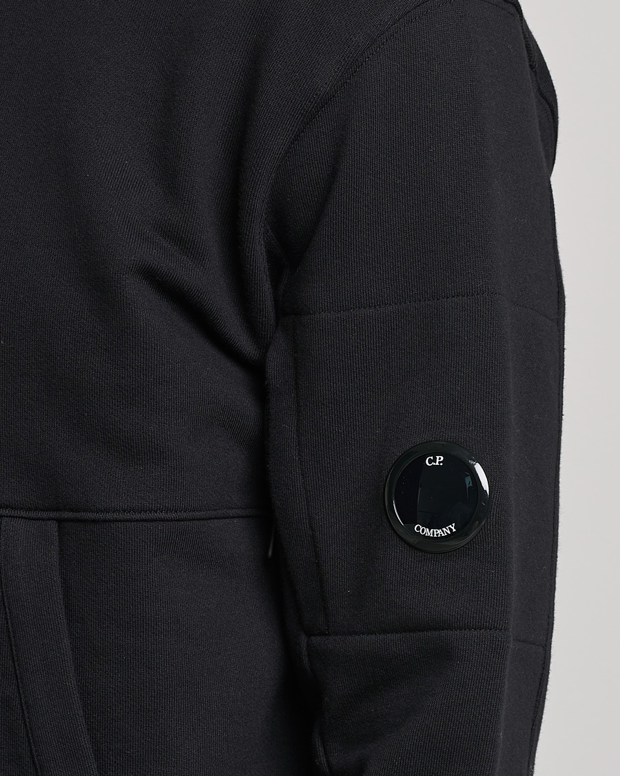 Herr | Tröjor | C.P. Company | Diagonal Raised Fleece Hooded Lens Sweatshirt Black