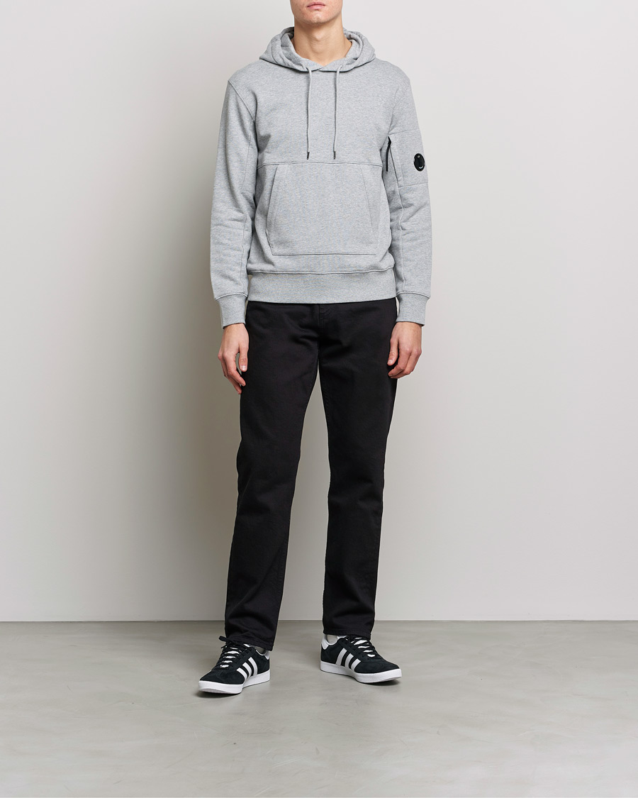 Herr | Tröjor | C.P. Company | Diagonal Raised Fleece Hooded Lens Sweatshirt Grey