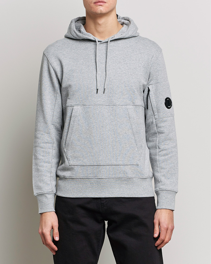 Herr | Tröjor | C.P. Company | Diagonal Raised Fleece Hooded Lens Sweatshirt Grey