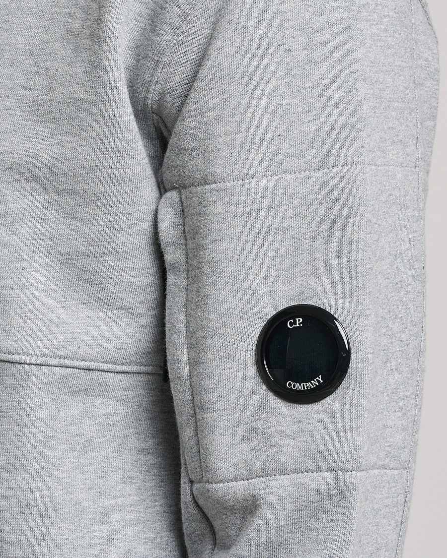 Herr | Tröjor | C.P. Company | Diagonal Raised Fleece Hooded Lens Sweatshirt Grey