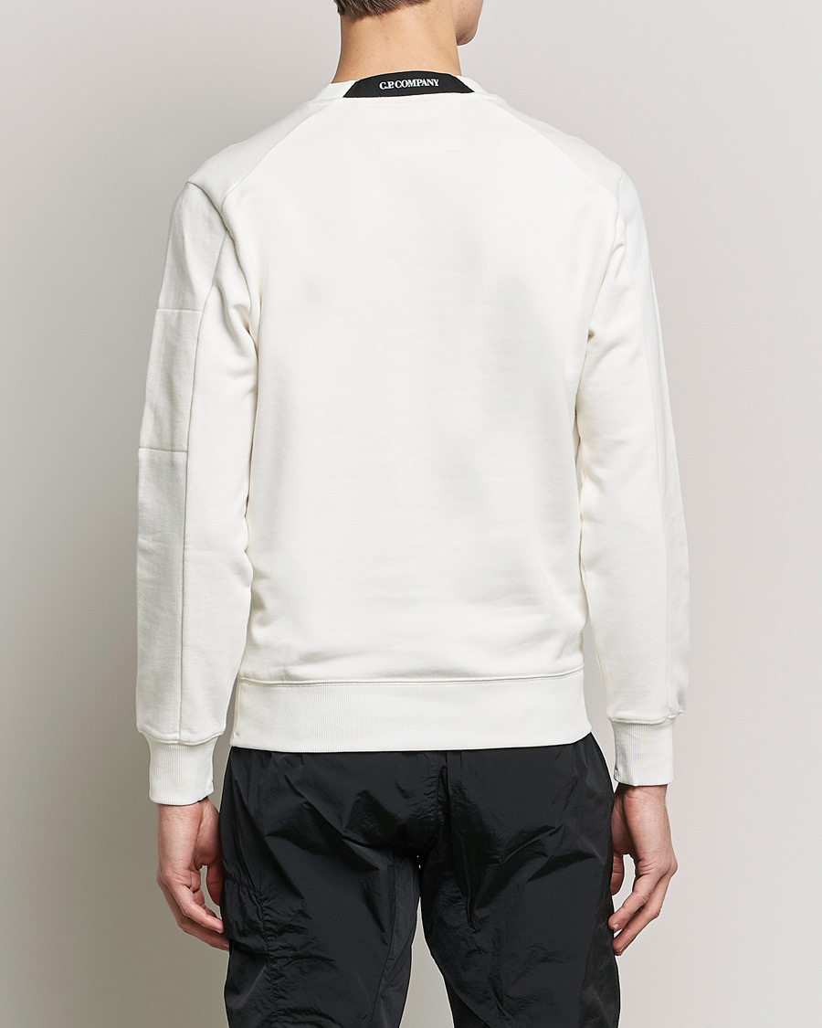 Herr | Tröjor | C.P. Company | Diagonal Raised Fleece Lens Sweatshirt White