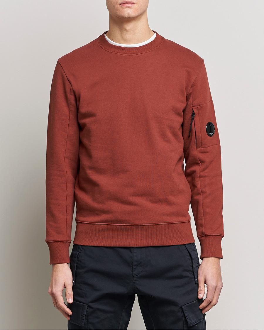 Herr | Sweatshirts | C.P. Company | Diagonal Raised Fleece Lens Sweatshirt Rust