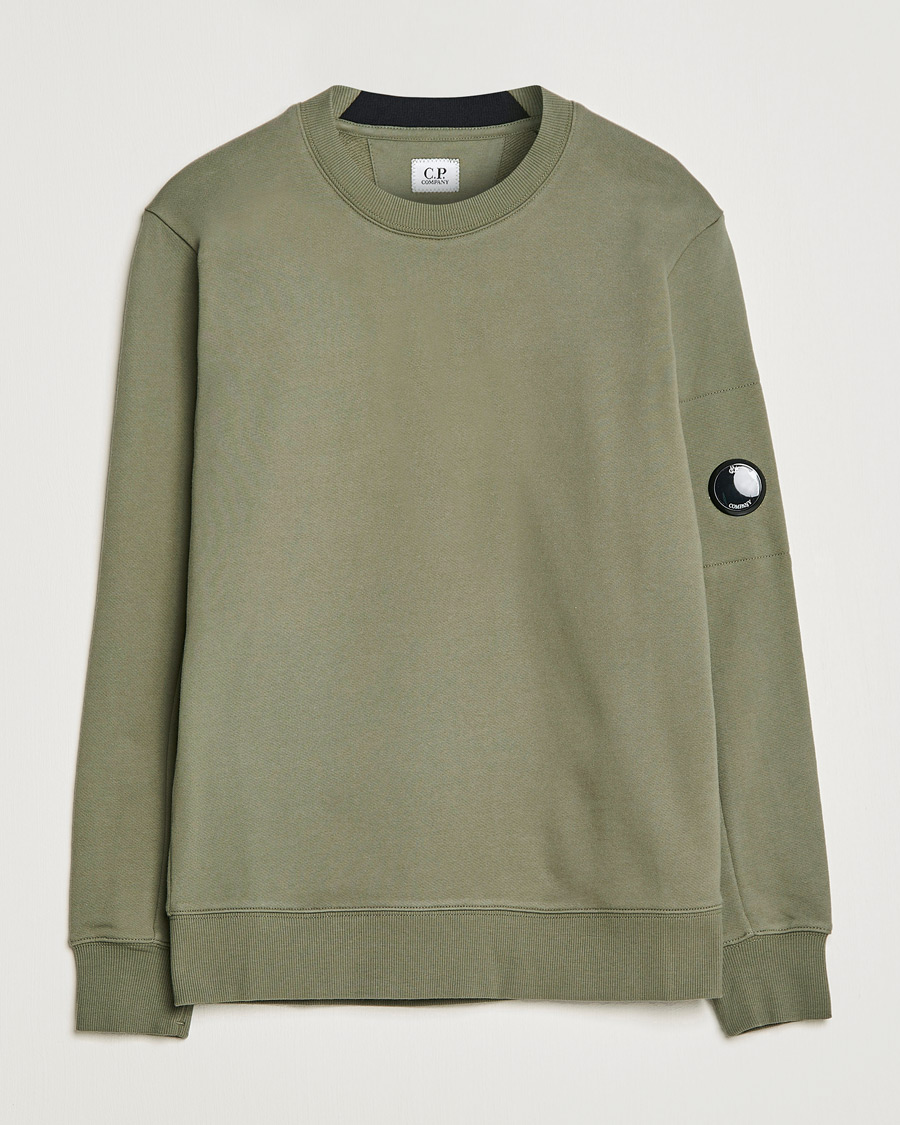 Herr | Tröjor | C.P. Company | Diagonal Raised Fleece Lens Sweatshirt Olive
