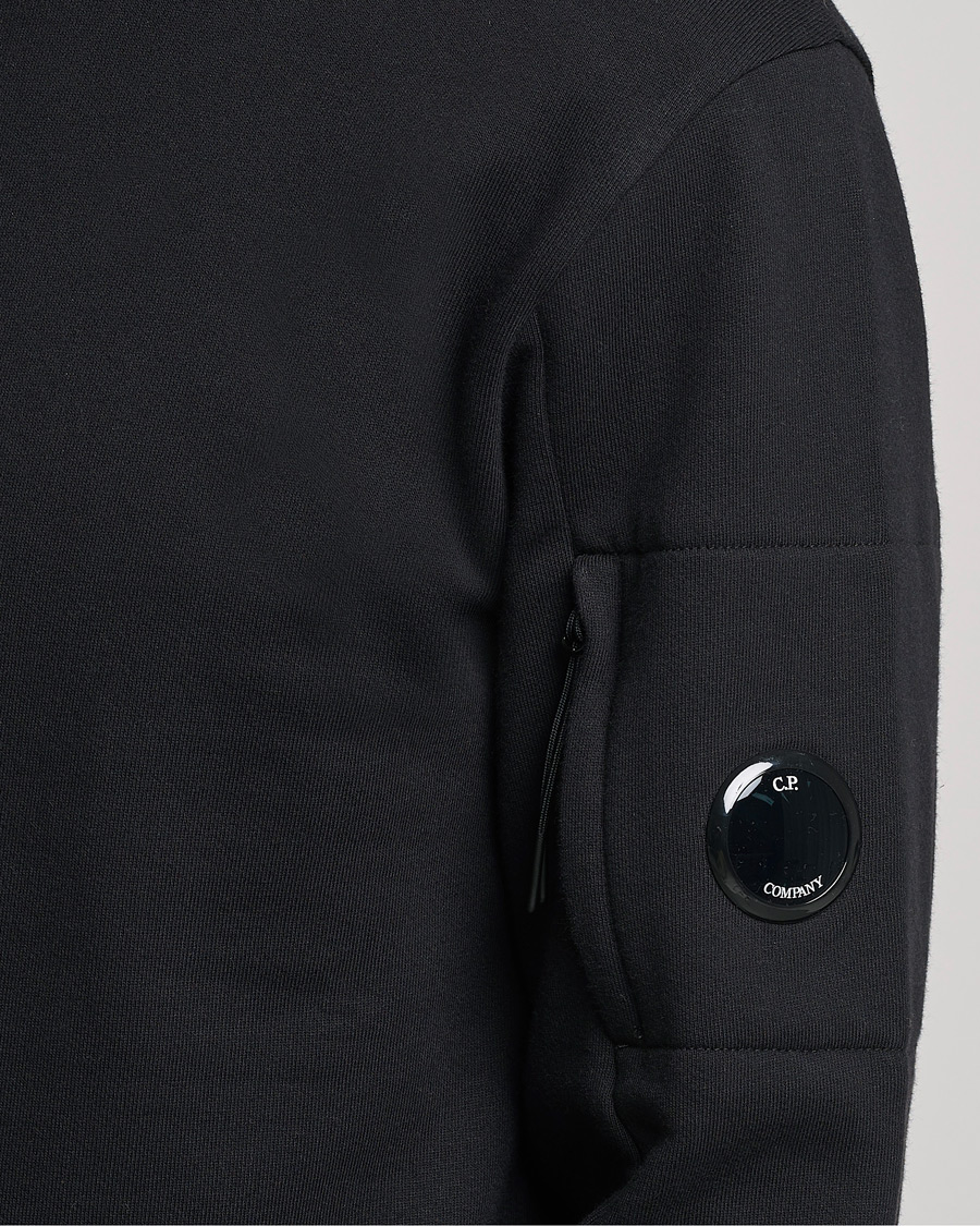 Herr | Tröjor | C.P. Company | Diagonal Raised Fleece Lens Sweatshirt Black