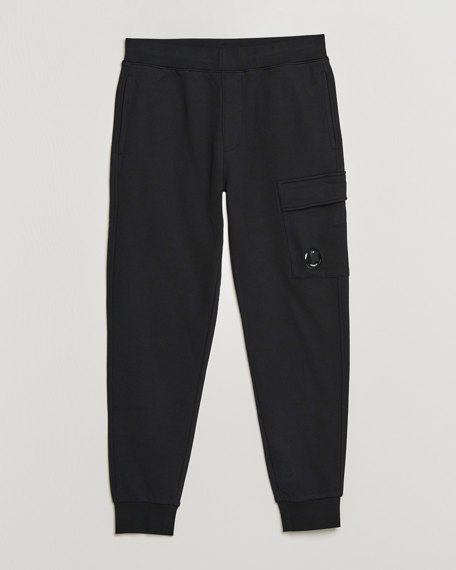 Herr | Byxor | C.P. Company | Diagonal Raised Fleece Lens Sweatpants Black
