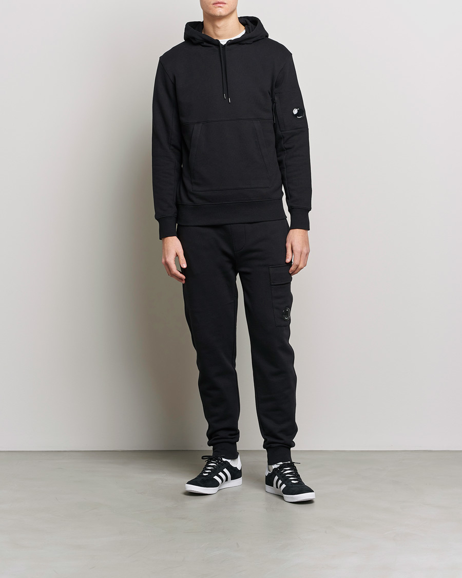Herr | Byxor | C.P. Company | Diagonal Raised Fleece Lens Sweatpants Black