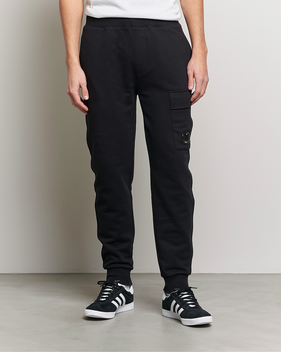 Herr | Byxor | C.P. Company | Diagonal Raised Fleece Lens Sweatpants Black