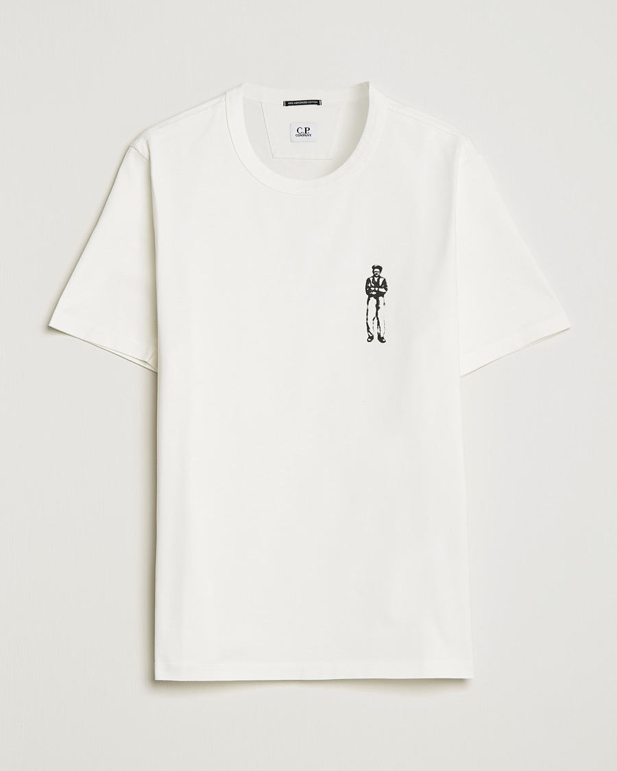 Herr | T-Shirts | C.P. Company | Heavy Mercerized Cotton Printed Logo T-Shirt White