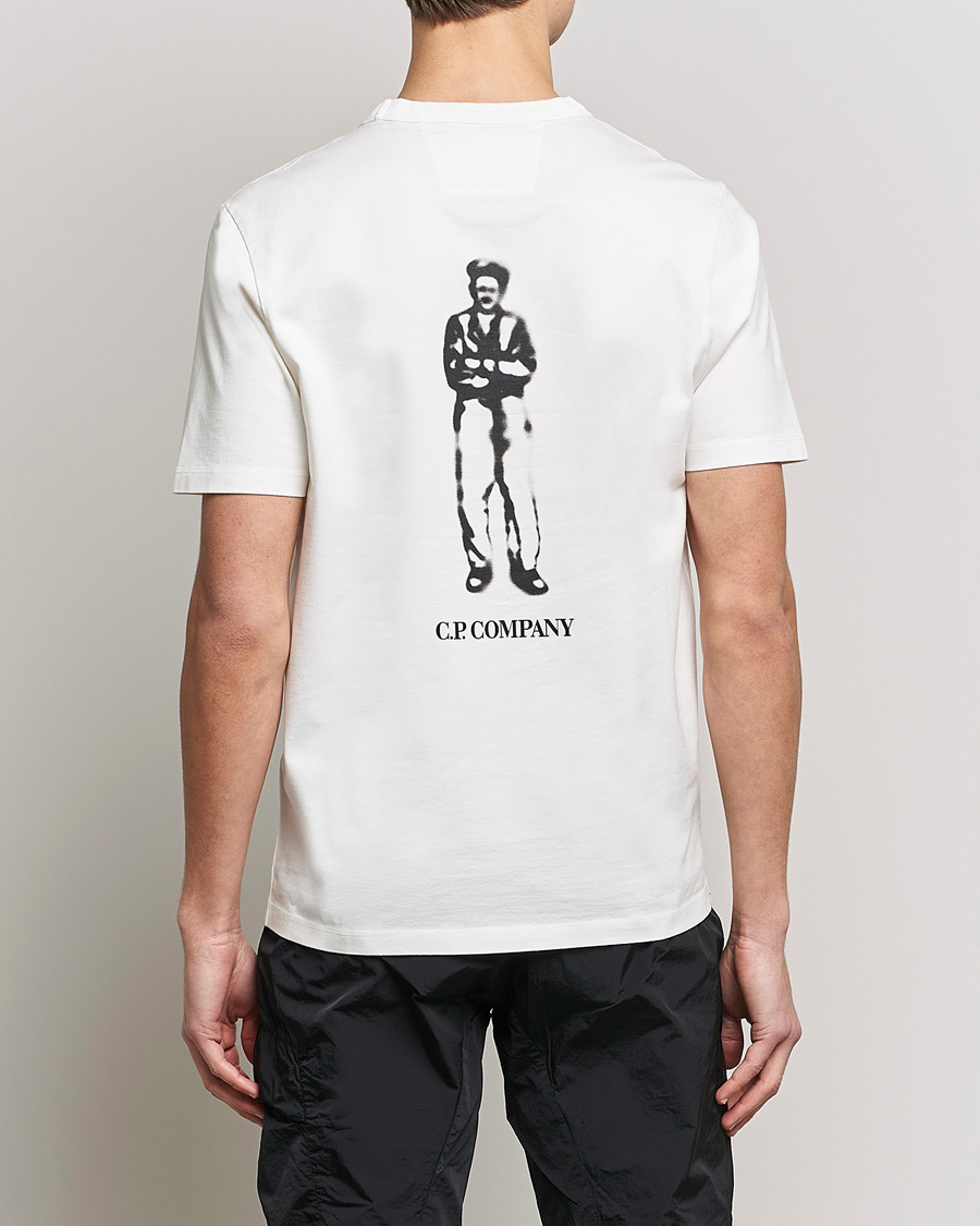 Herr | T-Shirts | C.P. Company | Heavy Mercerized Cotton Printed Logo T-Shirt White