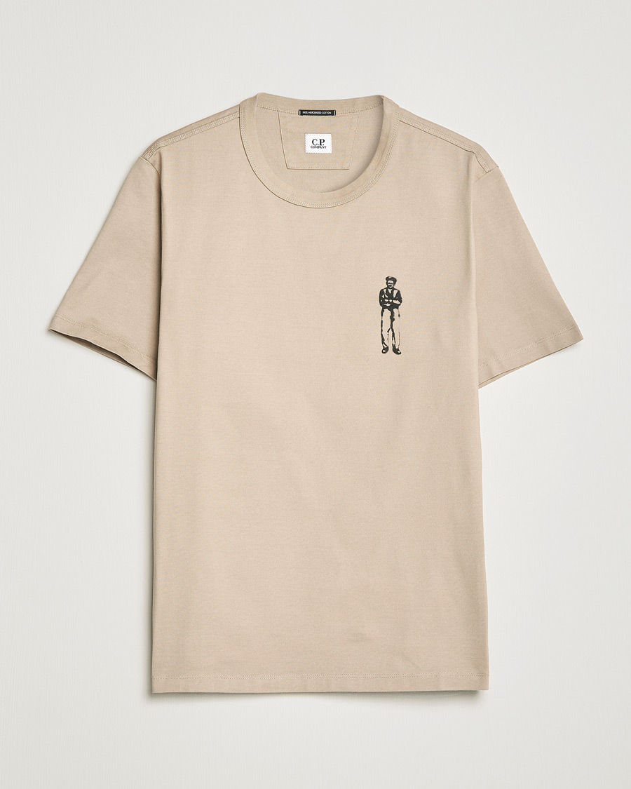 Herr | T-Shirts | C.P. Company | Heavy Mercerized Cotton Printed Logo T-Shirt Sand