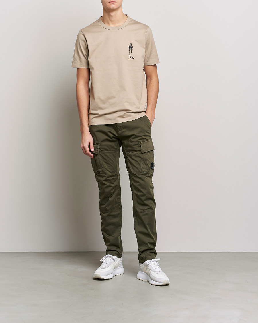 Herr | T-Shirts | C.P. Company | Heavy Mercerized Cotton Printed Logo T-Shirt Sand