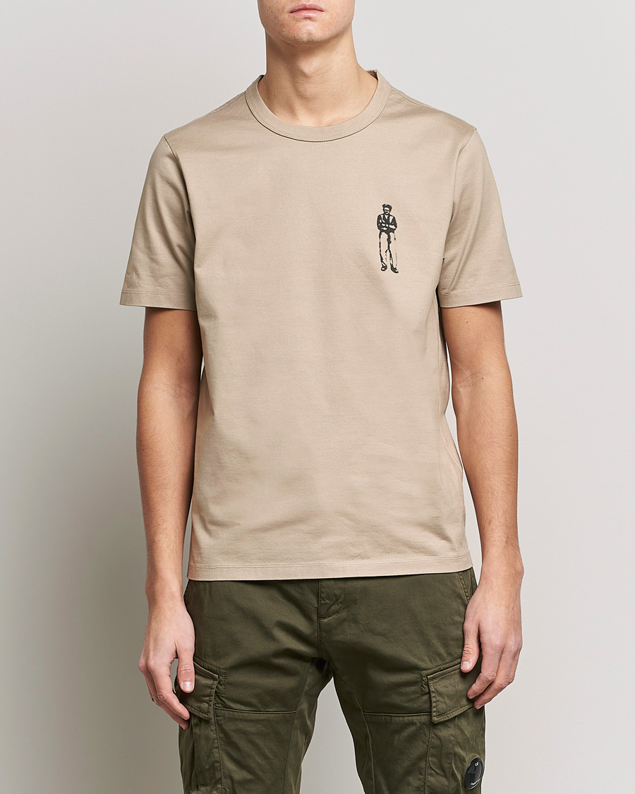 Herr | T-Shirts | C.P. Company | Heavy Mercerized Cotton Printed Logo T-Shirt Sand