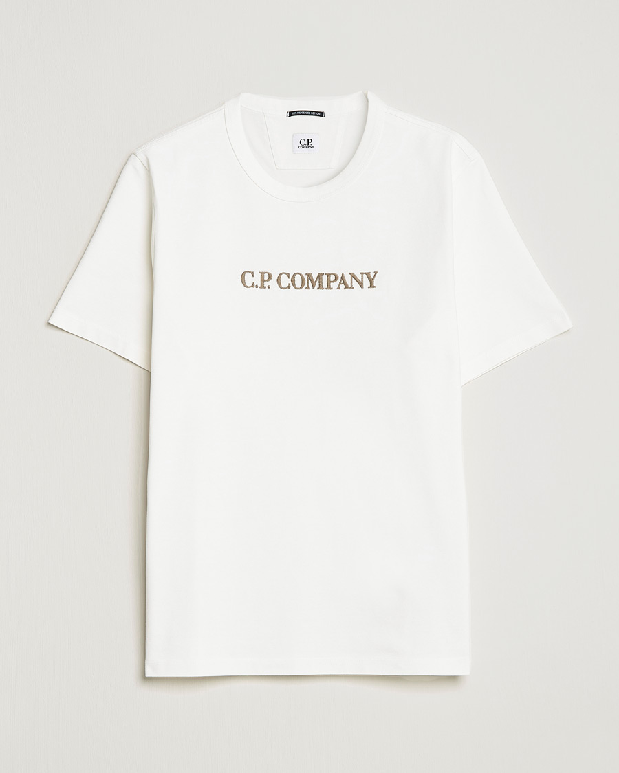 Herr | T-Shirts | C.P. Company | Heavy Mercerized Cotton Logo Tee White