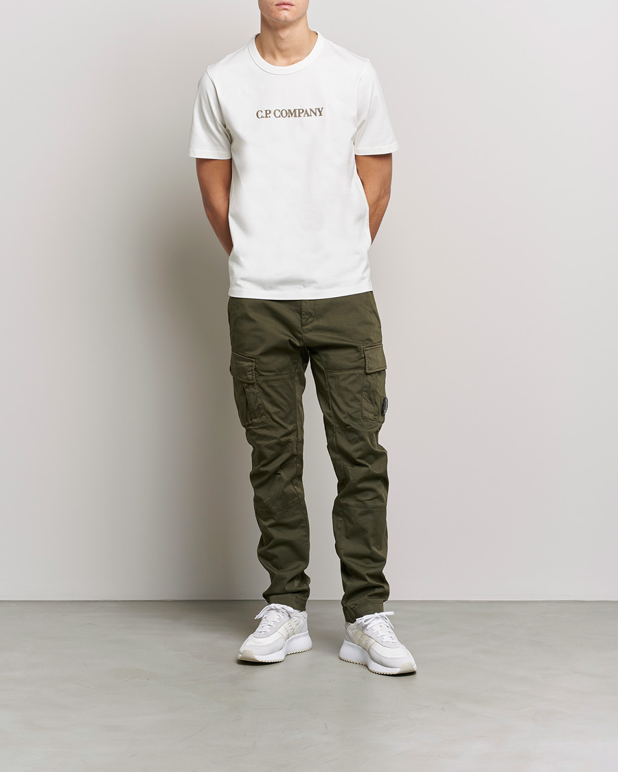 Herr | T-Shirts | C.P. Company | Heavy Mercerized Cotton Logo Tee White