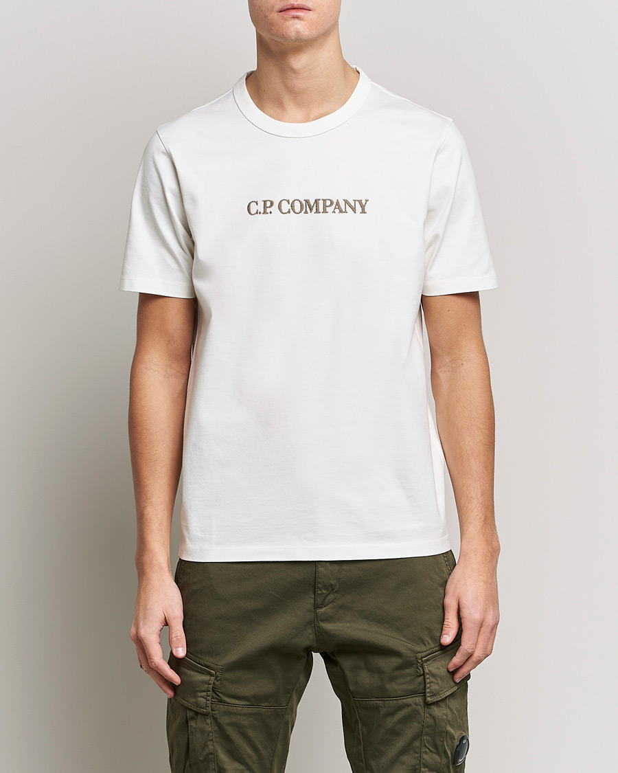 Herr | T-Shirts | C.P. Company | Heavy Mercerized Cotton Logo Tee White