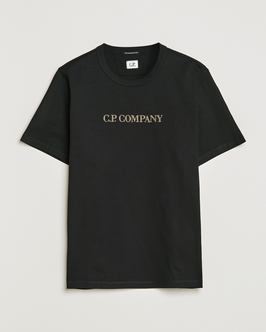 Herr | T-Shirts | C.P. Company | Heavy Mercerized Cotton Logo Tee Black