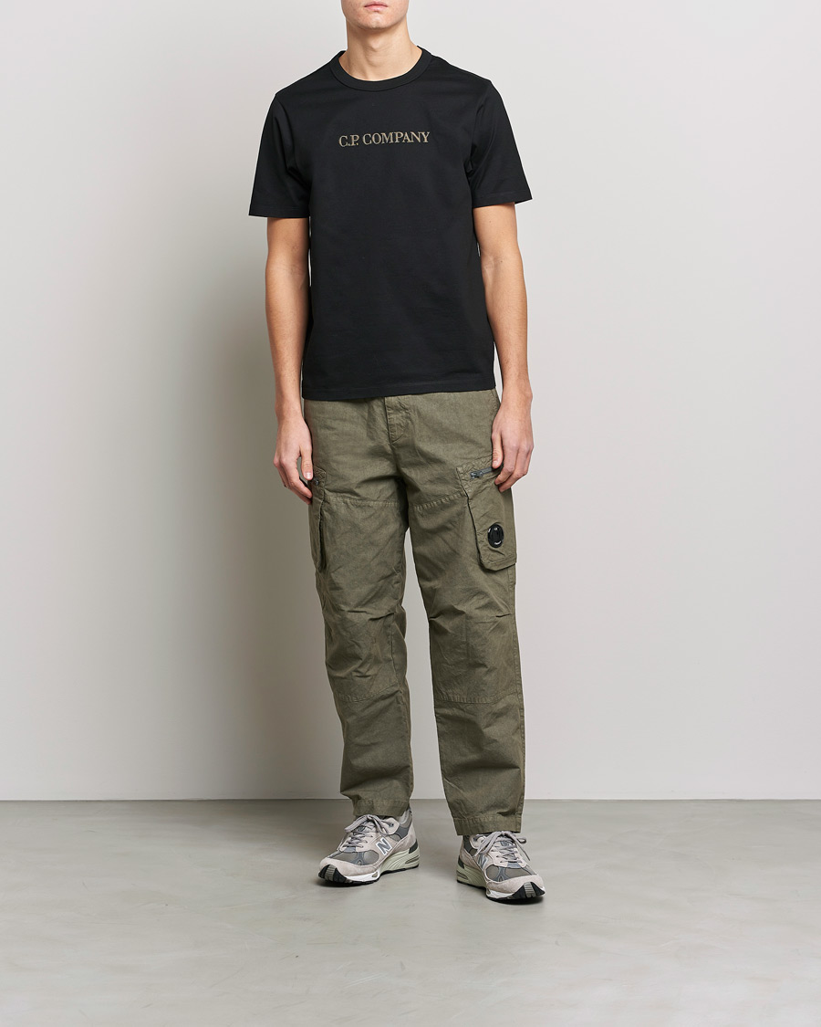 Herr | T-Shirts | C.P. Company | Heavy Mercerized Cotton Logo Tee Black