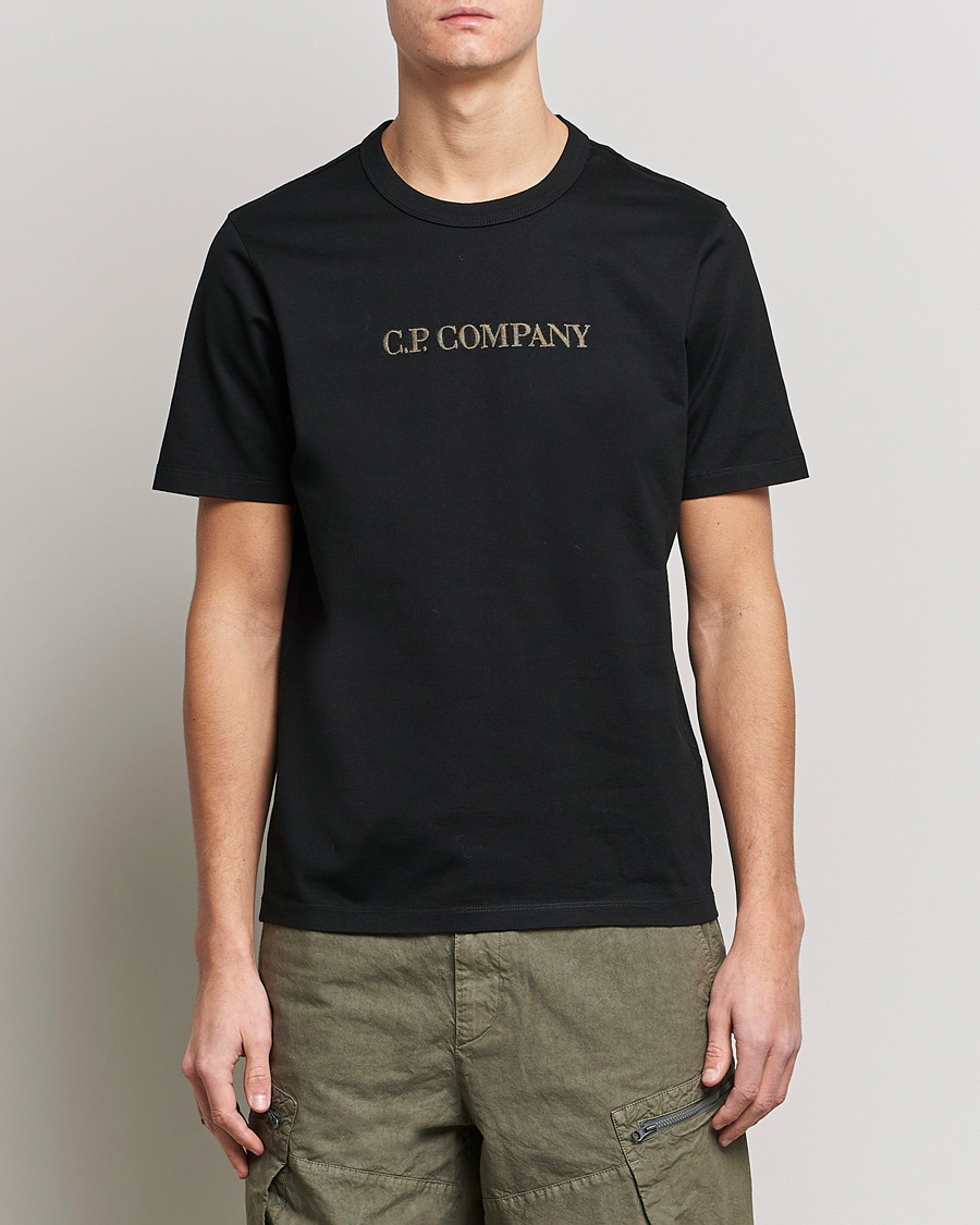 Herr | T-Shirts | C.P. Company | Heavy Mercerized Cotton Logo Tee Black