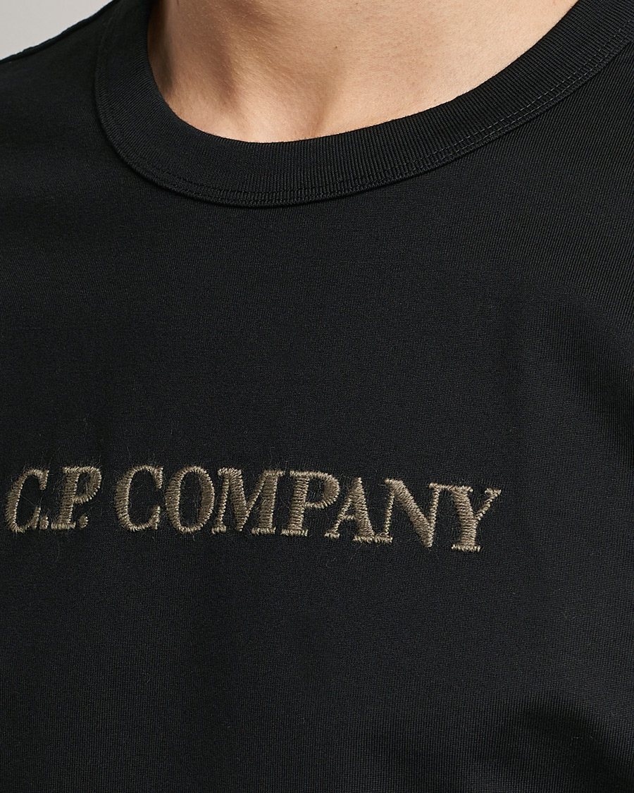 Herr | T-Shirts | C.P. Company | Heavy Mercerized Cotton Logo Tee Black