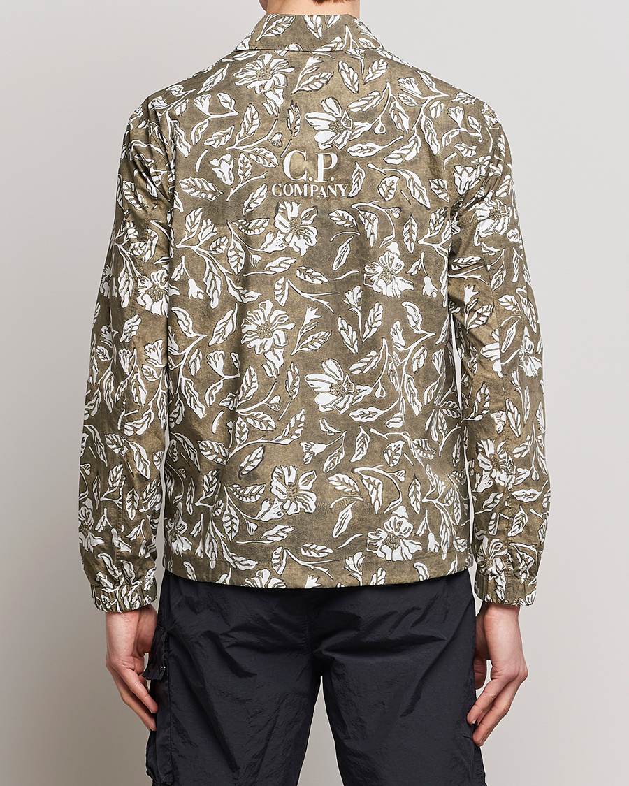 Herr | Skjortor | C.P. Company | Garment Dyed Printed Popline Overshirt Olive