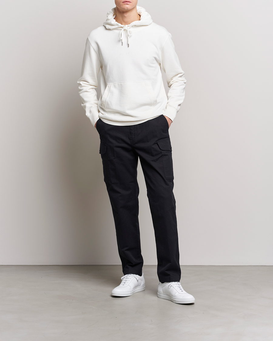 Herr | Tröjor | C.P. Company | Garment Dyed Cotton Fleece Printed Hood White