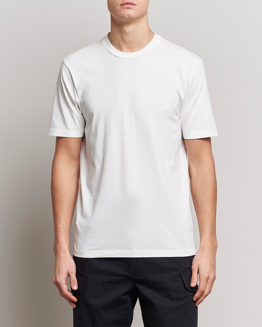 Herr | T-Shirts | C.P. Company | Garment Dyed Jersey Printed T-Shirt White