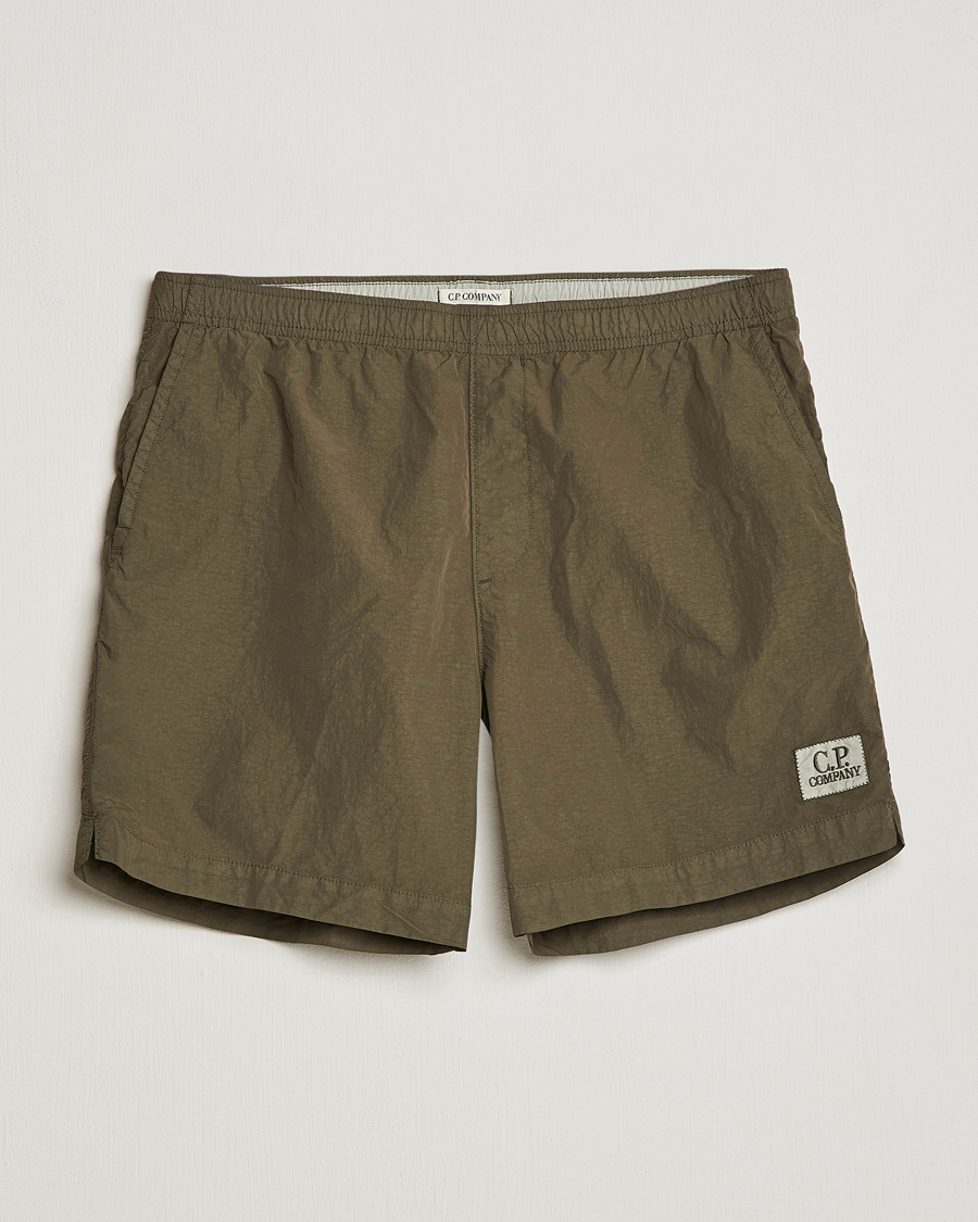 Herr | Badbyxor | C.P. Company | Flatt Nylon Garment Dyed Swimshorts Olive