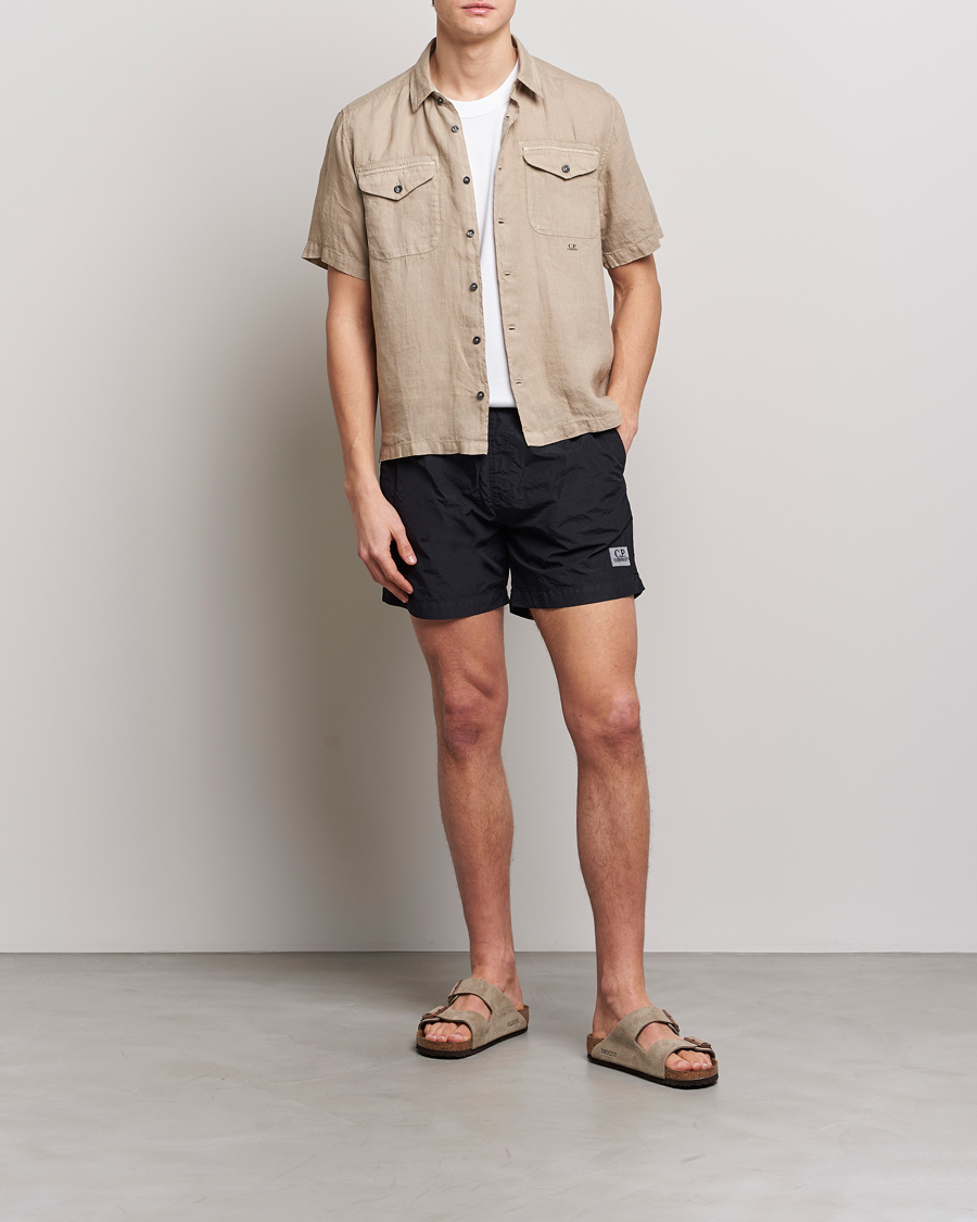 Herr | Badbyxor | C.P. Company | Flatt Nylon Garment Dyed Swimshorts Black