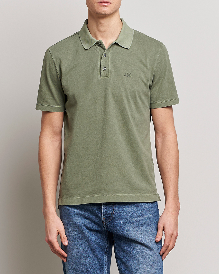 Herr |  | C.P. Company | Old Dyed Cotton Jersey Polo Olive