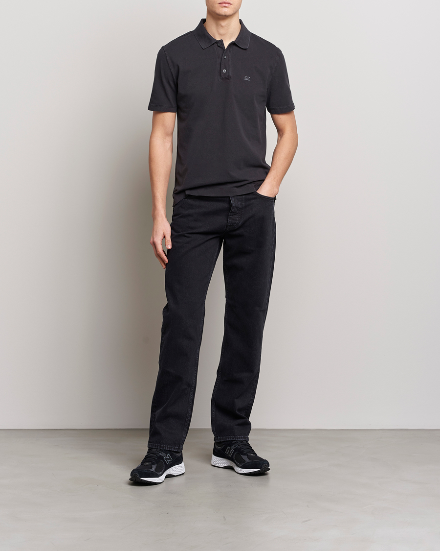 Herr | Pikéer | C.P. Company | Old Dyed Cotton Jersey Polo Black