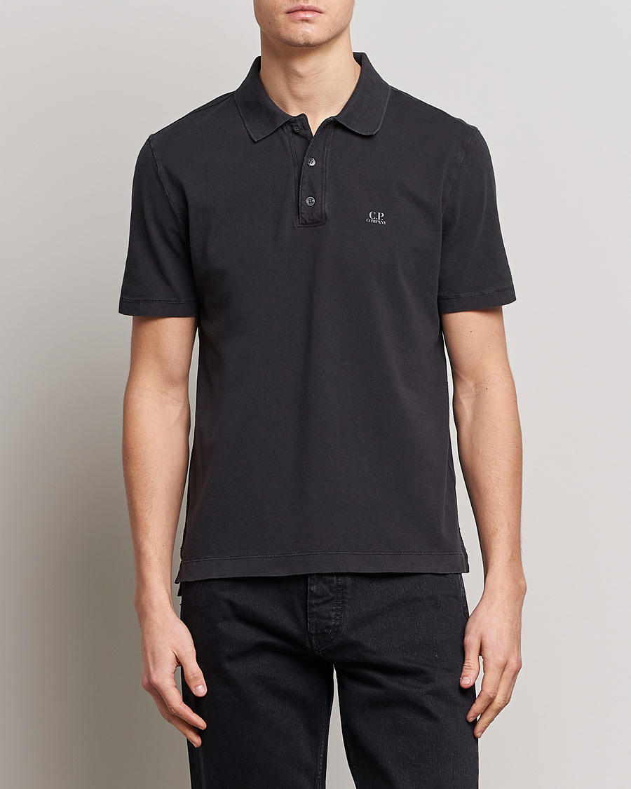 Herr |  | C.P. Company | Old Dyed Cotton Jersey Polo Black