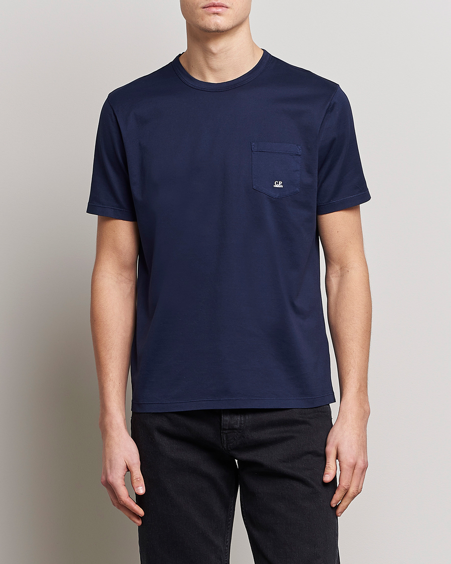 Herr | T-Shirts | C.P. Company | Mercerized Cotton Pocket T-Shirt Navy