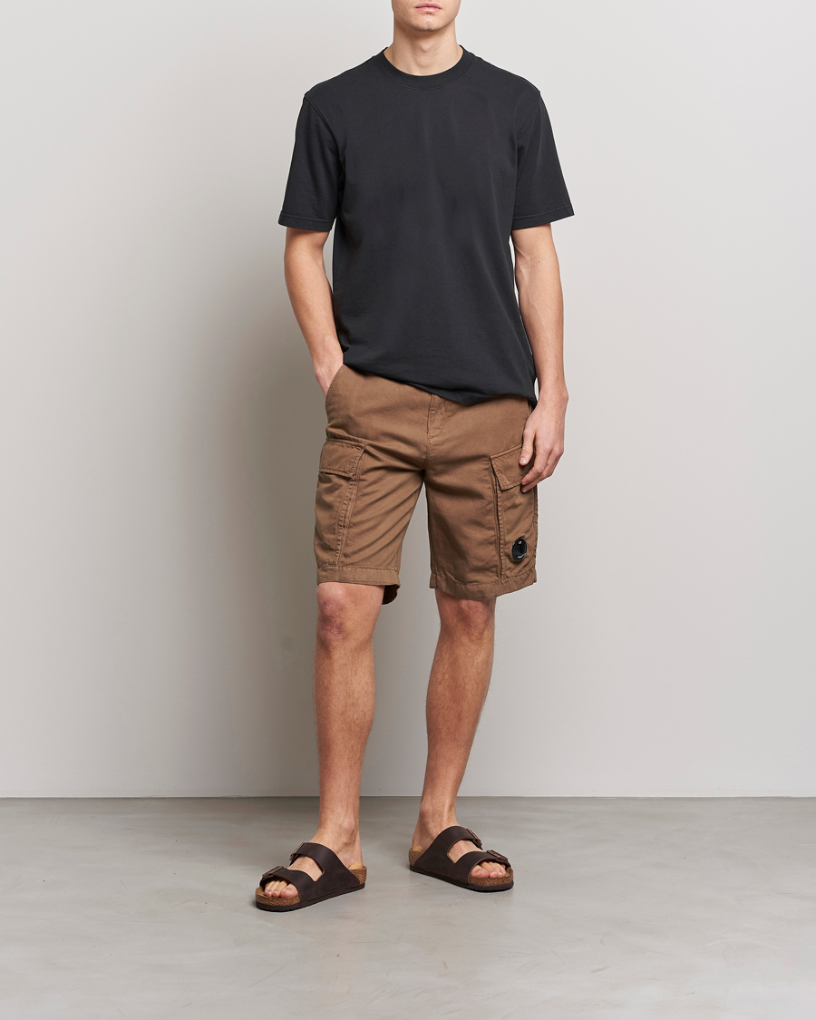 Herr | Shorts | C.P. Company | Cotton/Linen Cargo Shorts Taupe