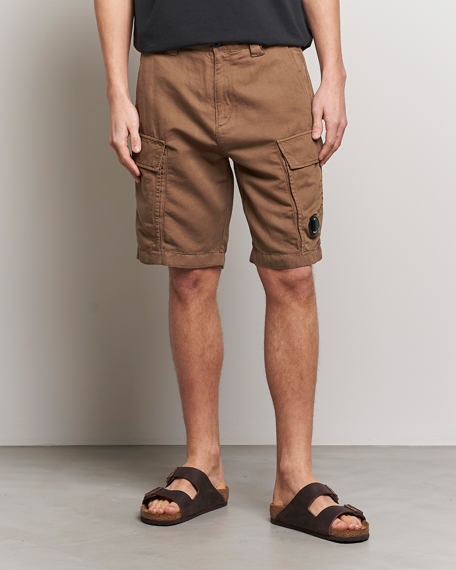 Herr | Shorts | C.P. Company | Cotton/Linen Cargo Shorts Taupe
