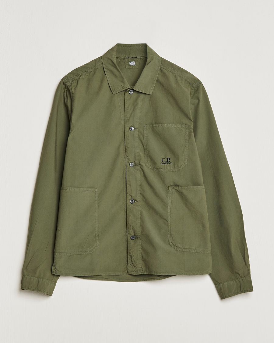 Herr | Skjortor | C.P. Company | Popline Garment Dyed Overshirt Green