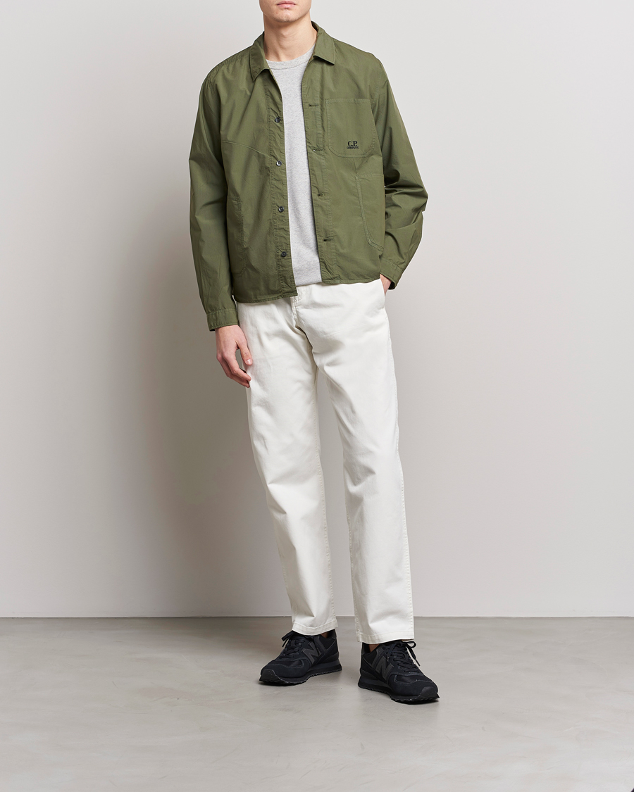 Herr | Skjortor | C.P. Company | Popline Garment Dyed Overshirt Green