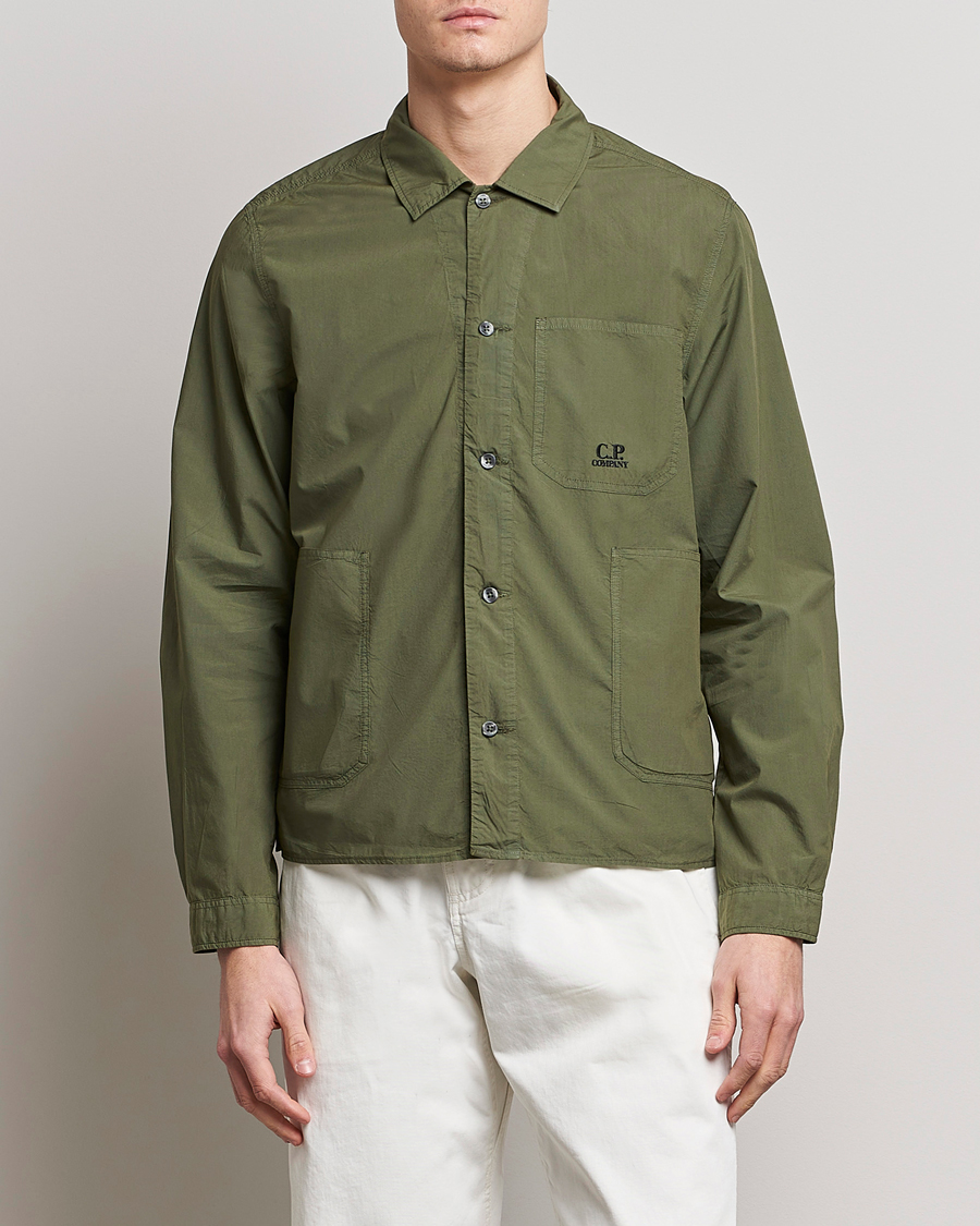 Herr | Skjortjackor | C.P. Company | Popline Garment Dyed Overshirt Green