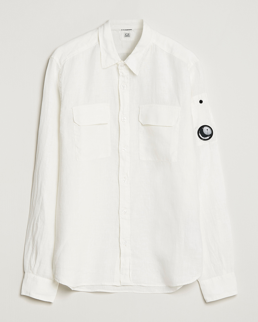 Herr | Skjortor | C.P. Company | Long Sleeve Linen Shirt White