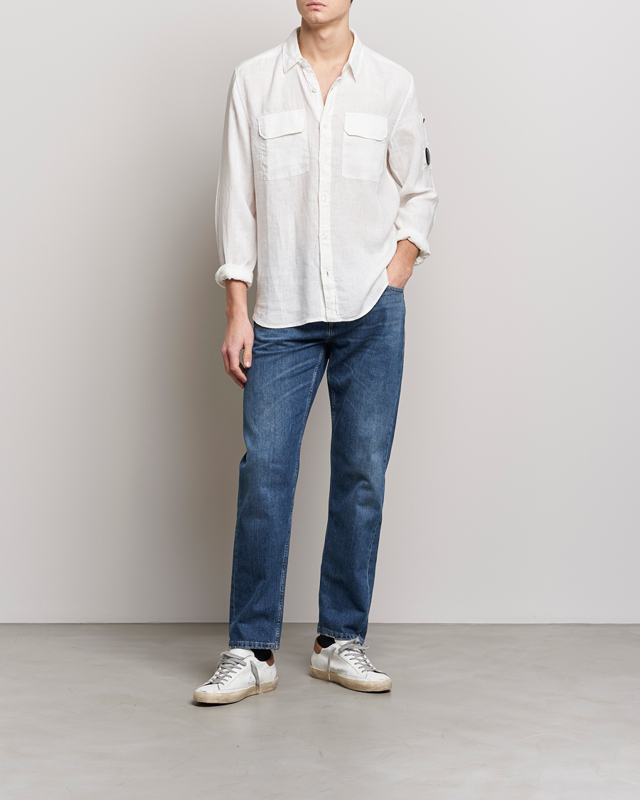 Herr | Skjortor | C.P. Company | Long Sleeve Linen Shirt White