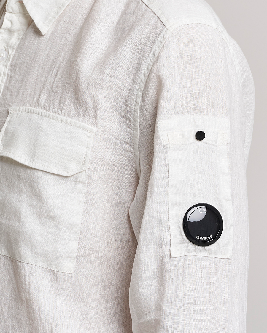 Herr | Skjortor | C.P. Company | Long Sleeve Linen Shirt White