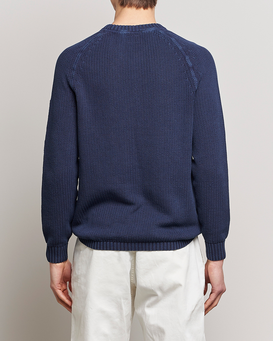 Herr | Tröjor | C.P. Company | Cotton Crepe Special Dyed Knitted Crewneck Navy