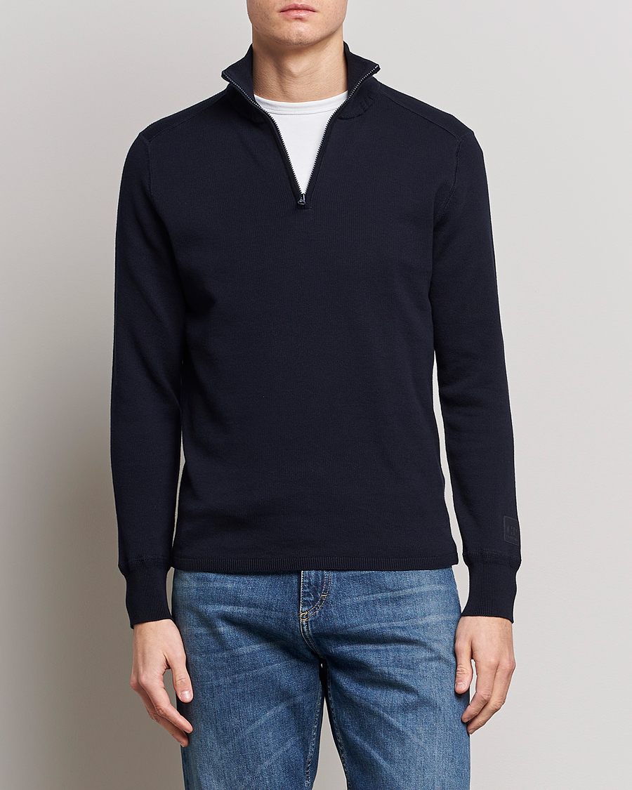 Herr | Tröjor | C.P. Company | Metropolis Cotton Crepe Half Zip Navy
