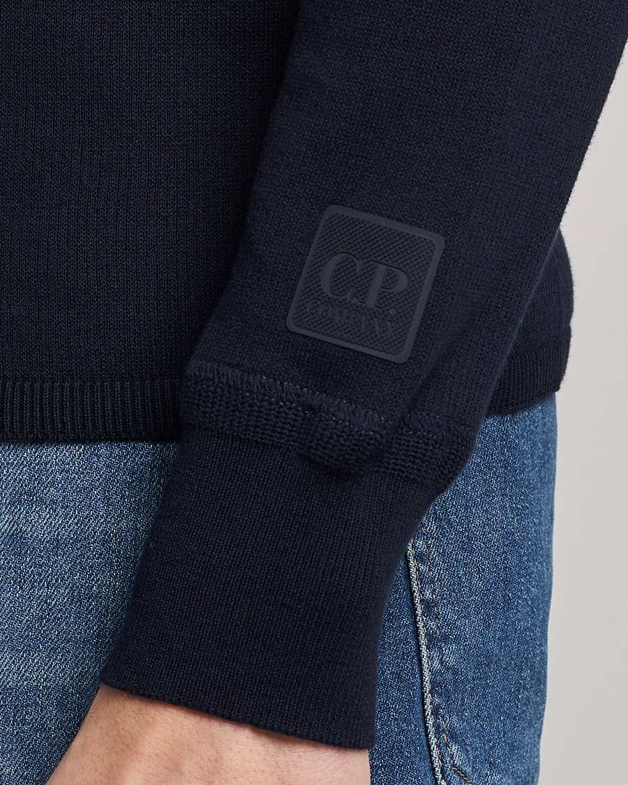 Herr | Tröjor | C.P. Company | Metropolis Cotton Crepe Half Zip Navy