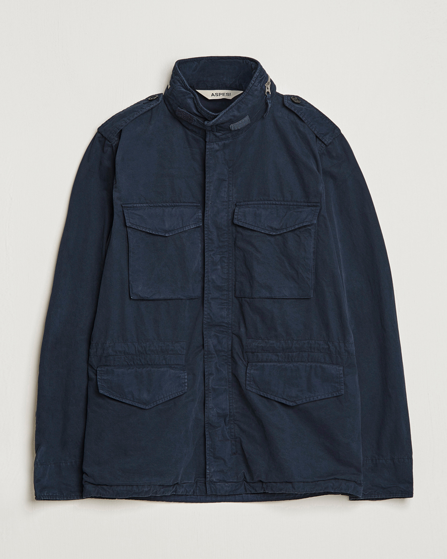 Herr | Jackor | Aspesi | Cotton Field Jacket Navy